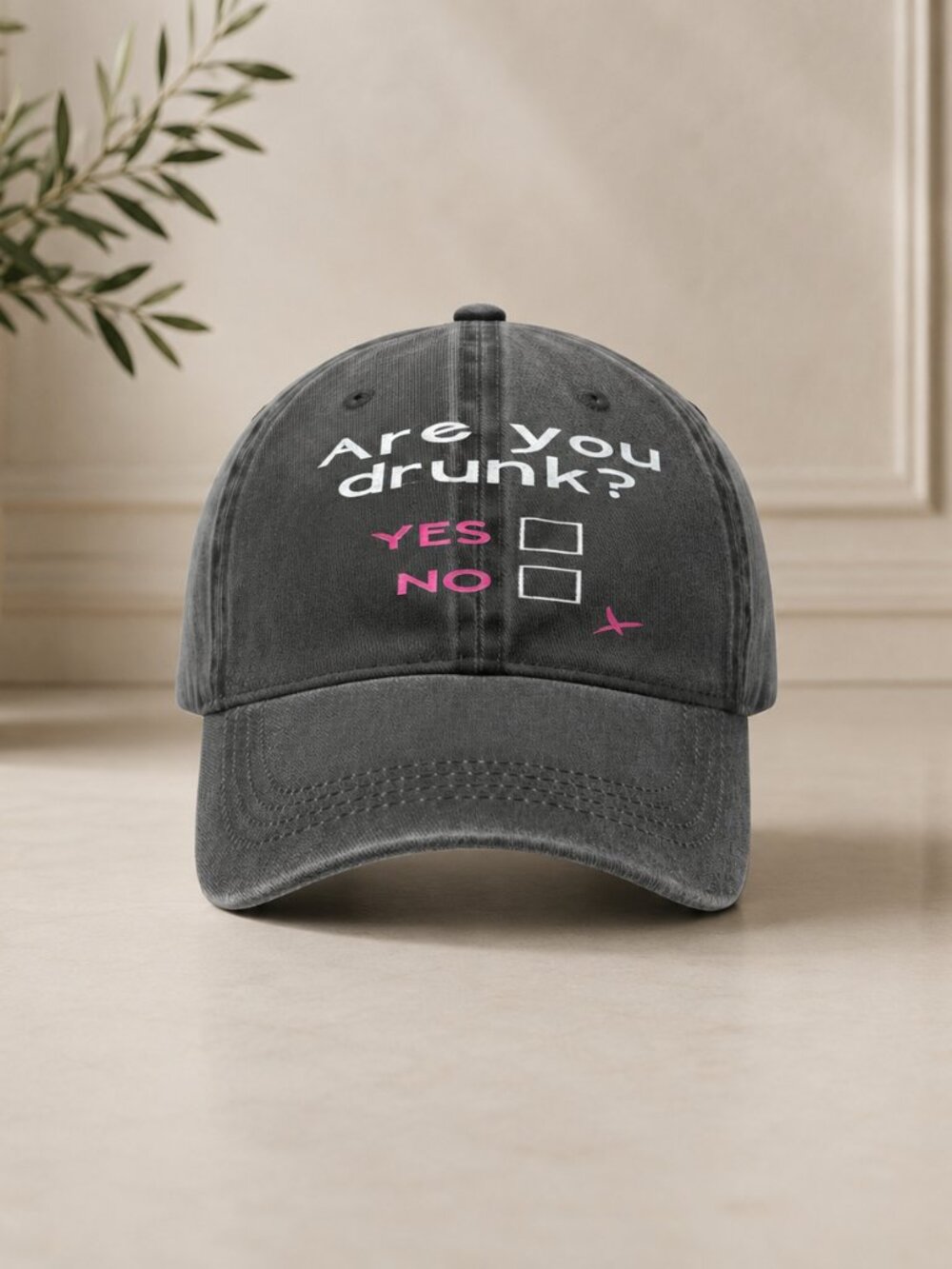 NWT Custom Women's Funny Drinking Ponytail Hat with High & Low Slots